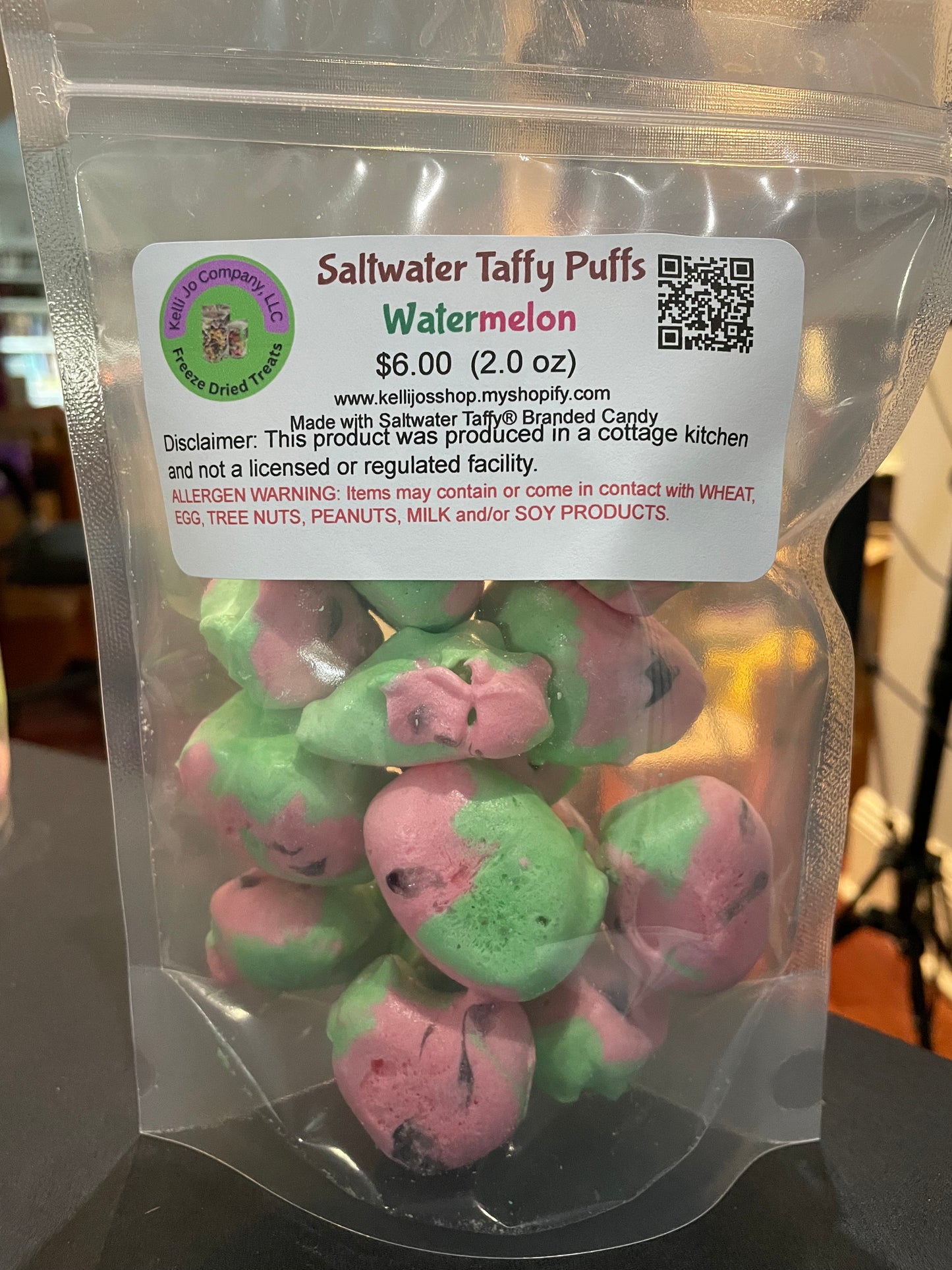 Salt Water Taffy Puffs (2.0 oz) (Assorted, cotton candy, or watermelon)